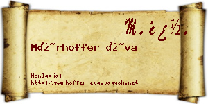 Márhoffer Éva névjegykártya